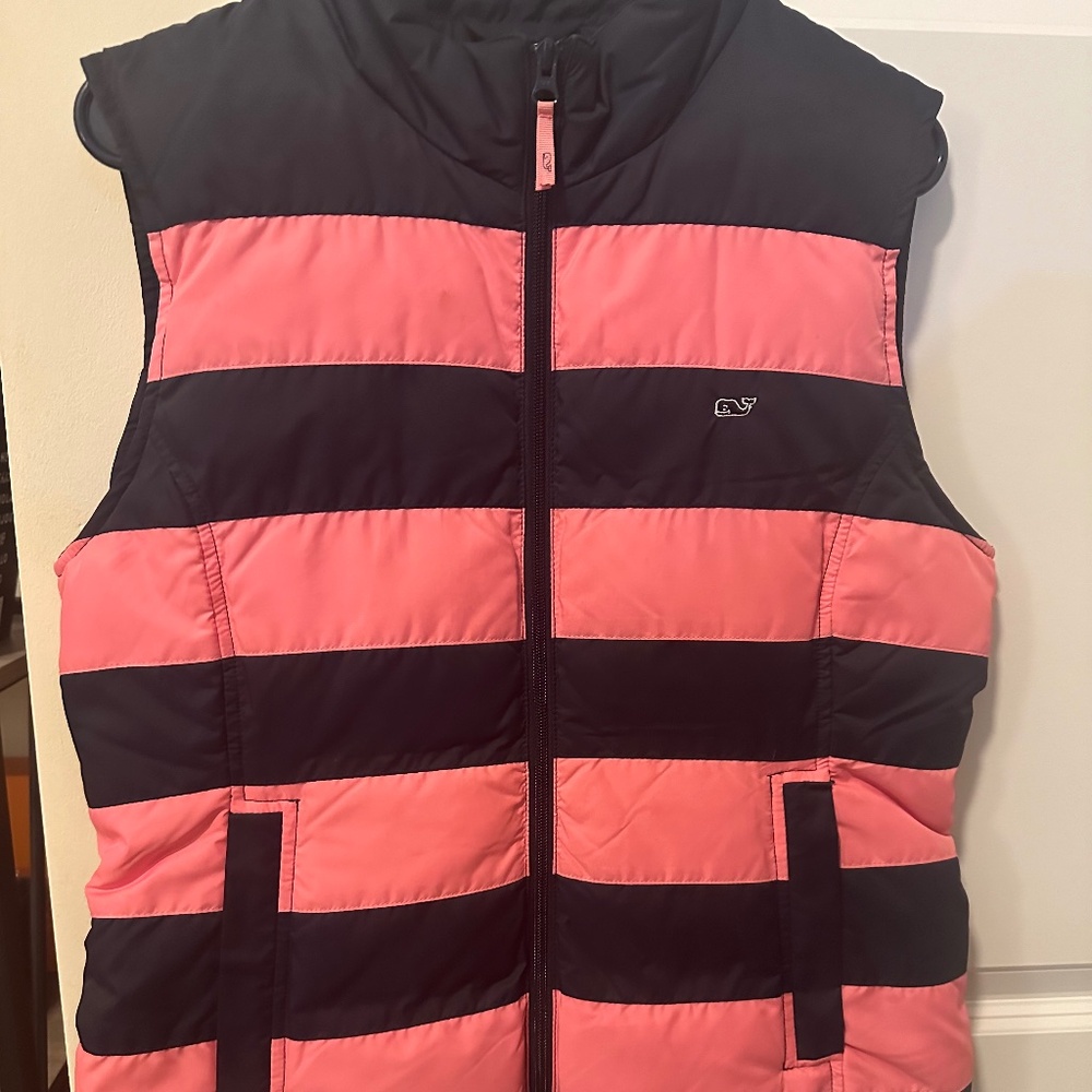 Navy & Pink Striped Vineyard Vines Vest